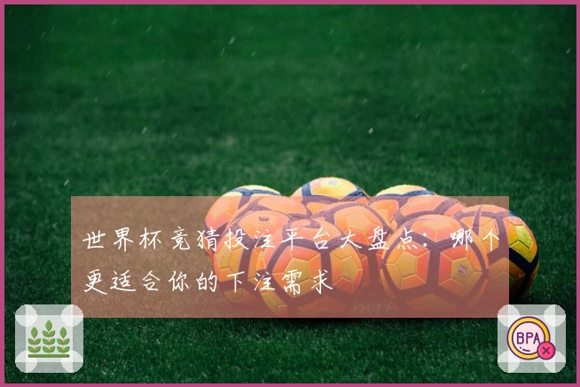 世界杯竞猜投注平台大盘点：哪个更适合你的下注需求